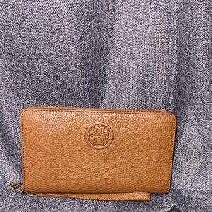 Tory Burch Brown Leather Wristlet